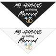 thumbnail image 1 of Anillo de boda con forma de perro y anas, 2 caras, 2 piezas, palabra casada, bufanda triangular para mascota, 1 of 9