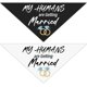 thumbnail image 1 of Anillo de boda con forma de perro y anas, 2 caras, 2 piezas, palabra casada, bufanda triangular para mascota, 1 of 9