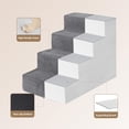 thumbnail image 3 of Escalera para perros EHEYCIGA, 4 peldaños, para cama alta, 45 cm, antideslizante, gris, 3 of 7