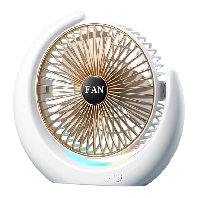 Mini Fan Portable,USB Charging Desktop Light and Fan, Portable Mini Fan with LED Light for Student Dorms Outdoor Camping and Desk Use