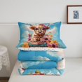thumbnail image 5 of meiyoeat Highland Cow Book Floral Full Size Comforter Sets,Rustic Farm Animals Bedding Comforter Set,Polkadot Reversible,3pcs,1 Comforter and 2 Pillowcases, 5 of 7
