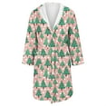 thumbnail image 4 of Women's Fleece Plush Robe Long Warm Plush Bathrobe Loungewear Jacket Printed Comfort Robe, 4 of 5