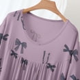 thumbnail image 4 of Nightgown for Women Cotton Long Night Gown Short Sleeve Nightdress Sleepshirt Soft Sleepwear Purple XL, 4 of 5