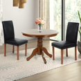 thumbnail image 2 of Wickerix Round Solid Wood Dining Table 38.5'' D with Pedestal Base, Kitchen Round Table for 2 and 4 Persons, Restaurant Table, Medium Brown Color, 2 of 14