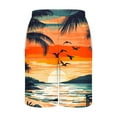 thumbnail image 4 of ZCFZJW Mens Hawaiian Shorts Casual Drawstring Elastic Waist Tropical Palm Tree Print Beach Bathing Suit Lightweight Quick Dry Swim Trunks with Pockets Orange M, 4 of 5