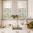 thumbnail image 3 of Teal Sea Turtle Starfish Curtain Valances Set Summer Beach Coral Shell Vintage Kitchen Curtains 24&nbsp;inch Length Rod Pocket Valance and Tiers 3 Piece Set Small Bedroom Bathroom Laundry Decor, 3 of 9