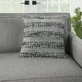 thumbnail image 4 of Nourison Woven Raised Striped Black 18" x 18" Indoor/Outdoor Throw Pillow, 4 of 6