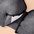 thumbnail image 4 of CLOISE Womens Bras No Wire Push Up Plus Size Front Closure No Underwire Daisy Bras for Older Women Wireless Full Coverage Push up Front Snap Daisy Bra for Seniors Everyday Bras Black L, 4 of 4