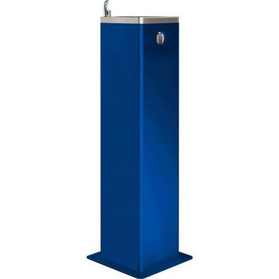 Outdoor Pedestal Drinking Fountain, Blue