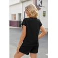 thumbnail image 5 of Ekouaer Two Piece Sets for Women Summer Crew Neck Lounge Short Sets Cap Sleeve Drawstring Vacation Outfits with Pocket, 5 of 6