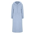 thumbnail image 4 of Sakmal Plus Size Nightgowns for Women Warm Winter Loungewear Blue Long Sleeve Nightgowns for Women, 4 of 6