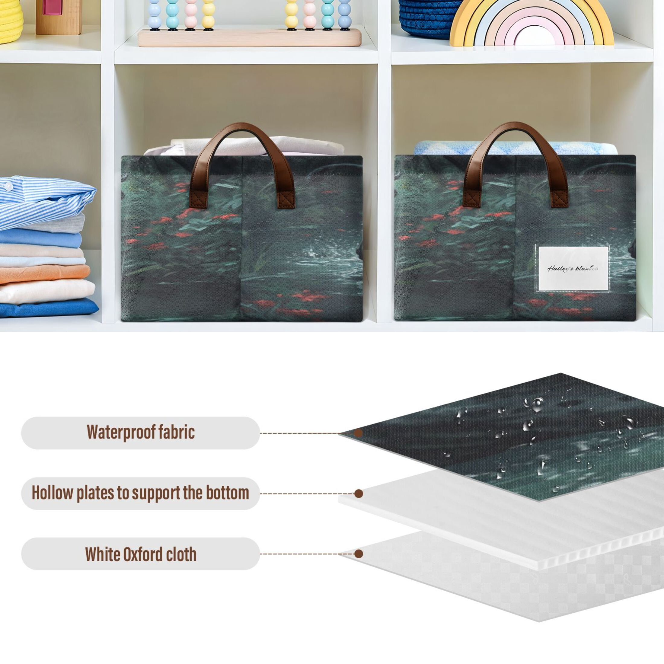 Black Panther Leaping over Water Storage Basket Soccer Plaid Fabric Hoard Box Oversized Collapsible Closet Organizer with Metal Iron Frame 16.9×11.4×7.7in