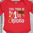 thumbnail image 4 of Inktastic Yes, This is My 1st Rodeo Cowboy Hat with Red Band, Lasso Boys or Girls Long Sleeve Baby Bodysuit, 4 of 5