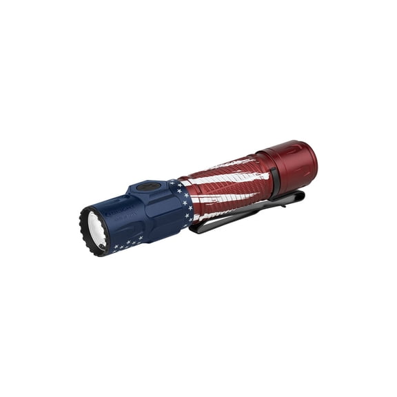 Olight Warrior Ultra 2500 Lumens Flashlight, OAL Material (Stars & Stripes)