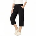 thumbnail image 5 of SAWOBUUN Kids Boys Girls Cargo Capri Pants School Uniform Elastic Waist Casual Straight Leg Cropped Trousers with Side Pockets, 5 of 7