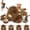 Brown-Cattle, variant on MorisMos 20" Spotted Pig Stuffed Animal with 3 Babies Pig Plush Toys