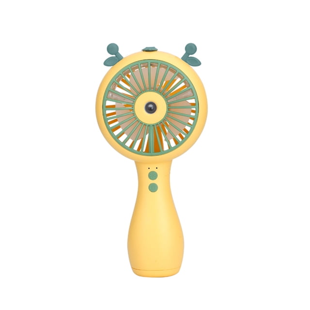 Matsuzay Mini ventilador de mano con carga USB, enfriador de aire, escritorio de 3 velocidades, Personal para exteriores, para viajes, negocios, Electrodomésticos Amarillo