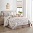 thumbnail image 5 of Nanshing Home 7 Pieces Comforter Set, California King, Blush, Jacquard Floral Pattern and Classy Damask Medallion Design, Ultra Soft, Includes Bed Skirt, Shams and Decorative Pillows, 5 of 7