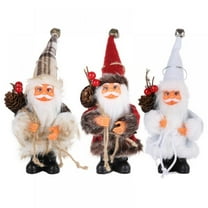 3PCS 6.3" Inch Standing Santa Claus Christmas Figurine Figure Decoration