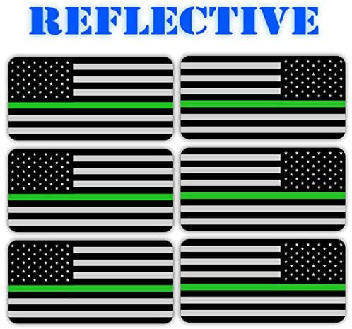 5x Thin Green Line American Flag Hard Hat Decals Helmet Stickers Border Tactical 