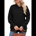 thumbnail image 2 of Sudadera con Capucha para Mujer, Informal, de Larga, Holgada, con Bolsillo. Negro XXL, 2 of 9