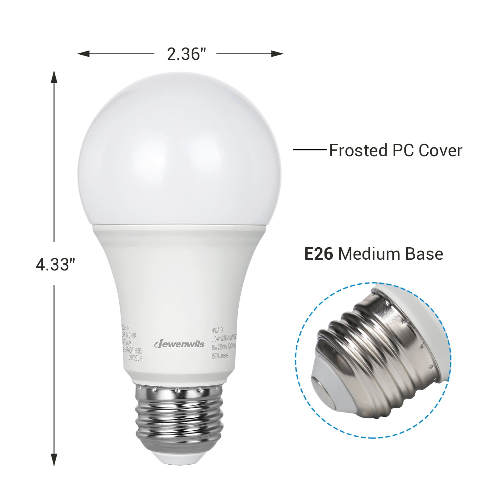 DEWENWILS 8-Pack Daylight LED Light Bulbs 100 Watt Equivalent,1500 Lumen 14 Watt 5000K E26 Base