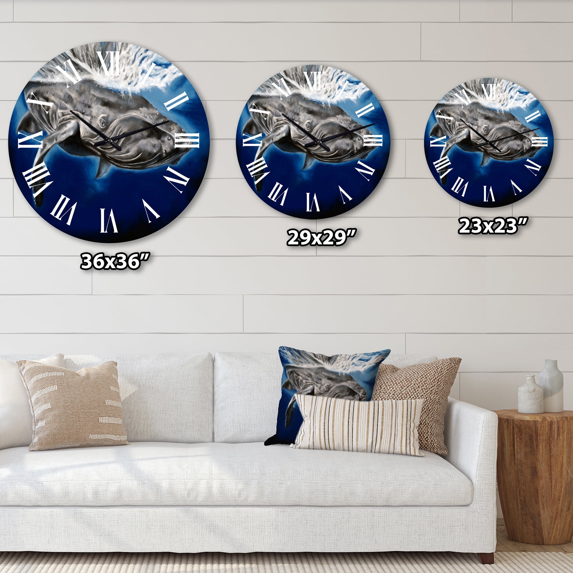 Designart 1 in Quartz Coastal Wall Clock