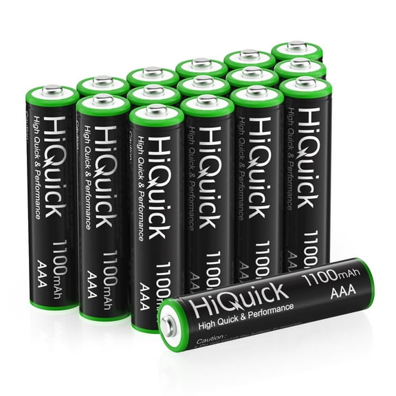 HiQuick AAA Rechargeable Batteries (16 Count) 1100mAh NiMH - 1.2V Pre-Charged High Performance