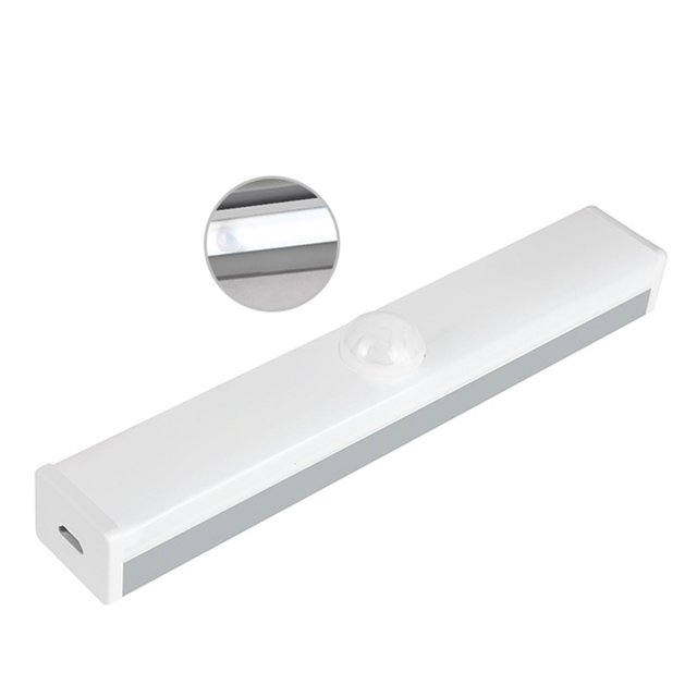 Worallymy Luz de inducción LED para armario, iluminación de armario, lámpara de barra de tira inalámbrica para armario de pasillo, luz blanca, plata Worallymy JD735801186