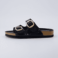 thumbnail image 3 of Cushionaire Lang Slip On Cork Footbed Sandals for Women – Comfortable Slides with Adjustable Buckle, Casual Summer Sandals for Women, 3 of 6