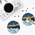 thumbnail image 5 of Disketp Blue Marble Funny Coasters,6 Pcs Leather Coasters With Holder, Perfect Housewarming Hostess Gifts,Protect Furniture From Water Marks Scratch And Damage, 5 of 9