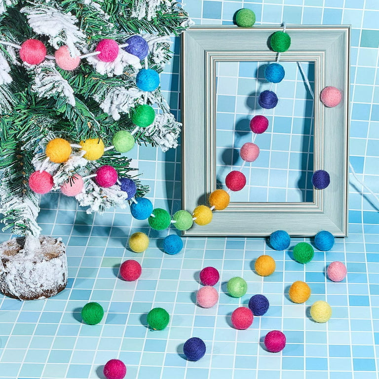 Wholesale DIY POM Poms Christmas Decoration Felt Wool Ball Garland - China  Christmas Garland and Party Supplies price