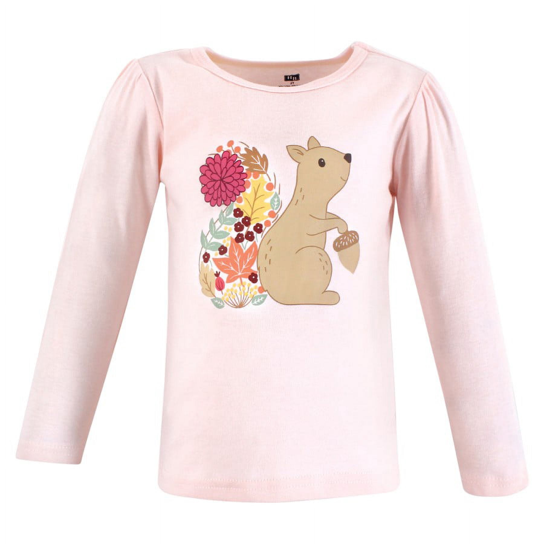 Hudson Baby Infant and Toddler Girl Long Sleeve T-Shirts, Fall Pumpkin Spice, 18-24 Months