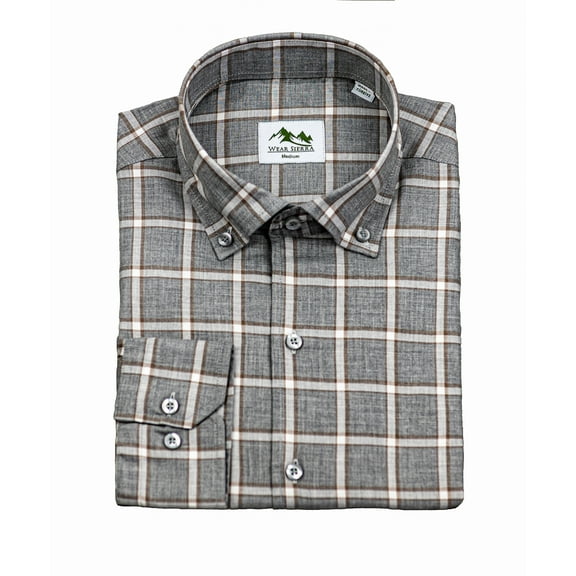 Wear Sierra Top Shelf Cotton Long Sleeve Button Down Shirts in Gray Plaid