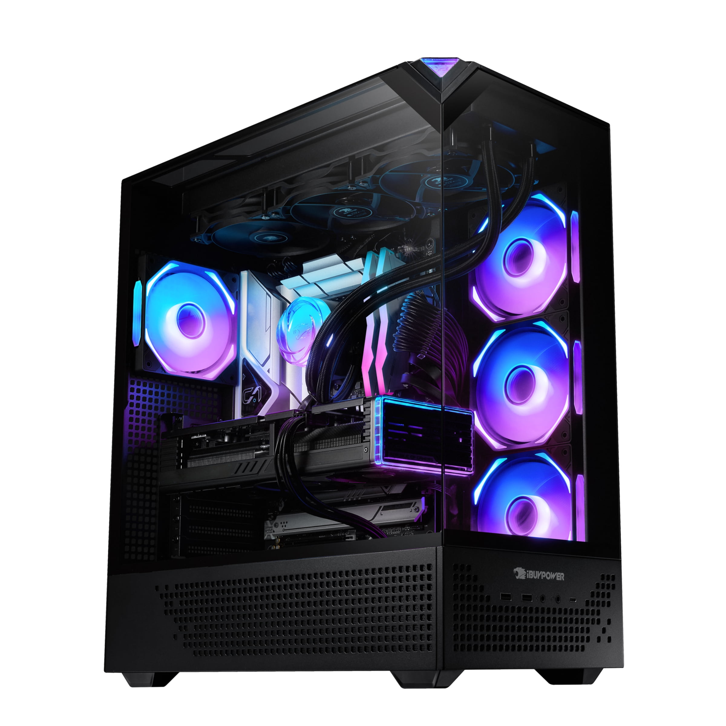 iBUYPOWER Element Pro Black Gaming PC Desktop Computer Intel i9 14900KF, NVIDIA GeForce RTX 5070 12GB, 32GB RAM, 2TB SSD, Windows 11 EPBI9N5701