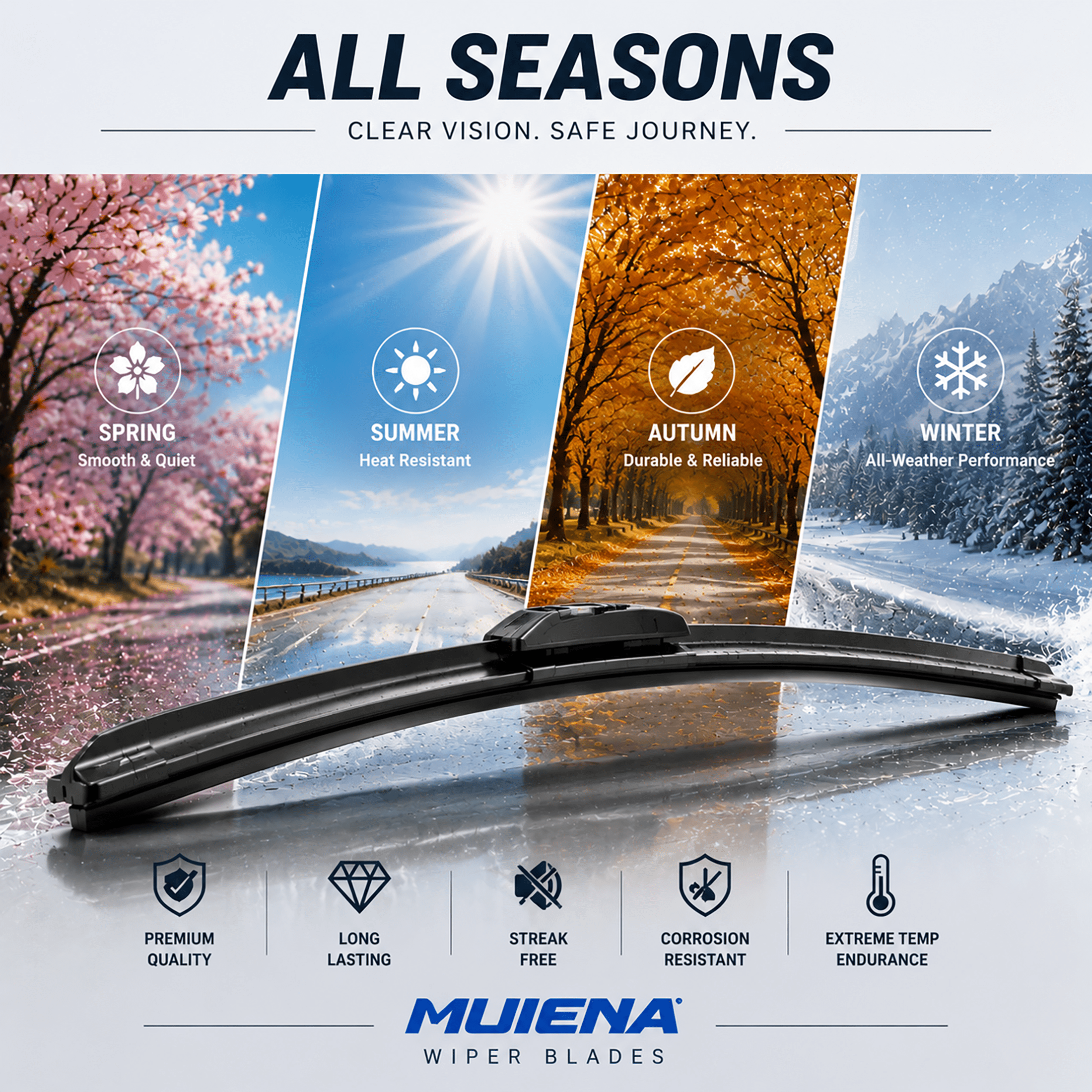 MUIENA Windshield Wipers Replacement for 2008-2019 Toyota Highlander,2011-2023 Lexus GX460,OEM Quality Premium All-Season Front Rear Wiper Blades-26"+20"+12"(Pack of 3)