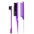 thumbnail image 2 of Professional Hair Coloring and Styling Comb Set with Highlight Brush, Eyebrow Brush, Pointed Tail Comb for Highlighting, Teasing, Parting and Eyebrow Grooming (3-Piece Set), 2 of 9