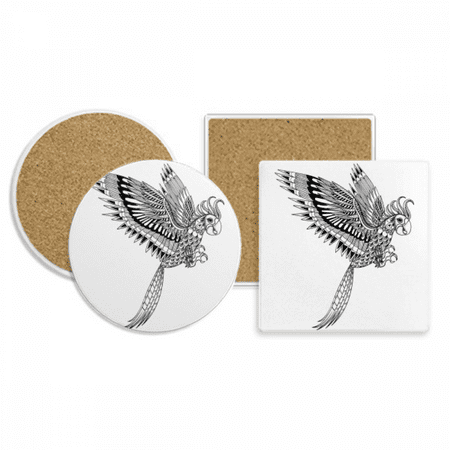 

Bird Paint Flying Loyal Coaster Cup Mug Holder Absorbent Stone Cork Base Set