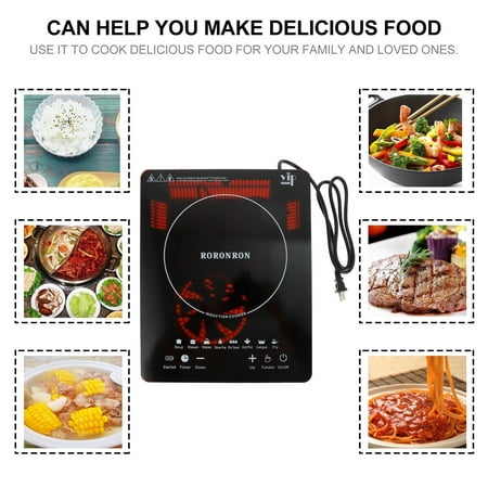 

Portable Induction Burner 1500W Electric Induction Countertop Burner with Touch Panel 8 Cooking Preset Programs Power & Temp Adjustable LCD Display