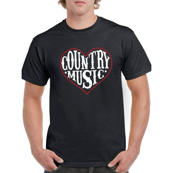 Heart Country Music Men T-Shirt, Male Medium