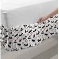 thumbnail image 2 of Scottie Dog Bed Skirt, Hand-drawn Sketched and Scribbled Scotch Breeds Playing, Elastic Bedskirt Dust Ruffle Wrap Around for Bedding Decor, 4 Sizes, Dark Coral Charcoal Grey, by Ambesonne, 2 of 2
