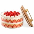 thumbnail image 6 of Naeqieo 196oz Trifle Glass Bowl, Round Crystal Clear Glass Bowl with Airtight Bamboo Lid, Serving Bowl for Salad, Cake, Fruit, Dessert & Party, 6 of 8