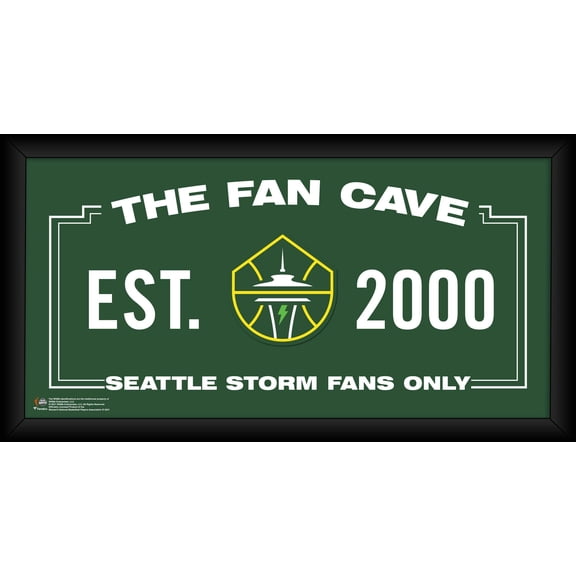 Seattle Storm Framed 10" x 20" Fan Cave Collage