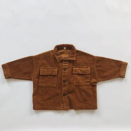 

DancePeanut New Children Jacket Clothes Korean Retro Corduroy Fabric Cardigan Fashion Long Sleeve Kids Casual Shirt Tops Lapel Coat Jackets