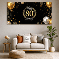 thumbnail image 6 of Golden 80th Birthday Celebration Backdrop Elegant 80th Birthday Banner Party Supplies Background Happy Birthday Decoration Celebration Photography Props, 6 of 8