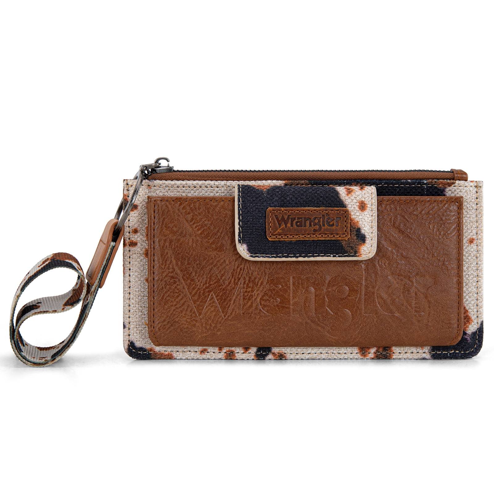 Wrangler Purses for Women Western Clutch Purse Rfid Wallet Womens, Cow-Brown