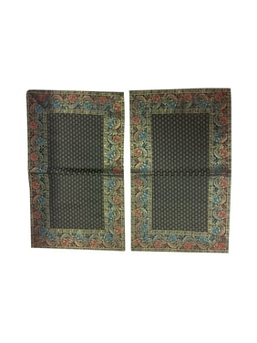 Mogul 2 Bed Pillowcases Boho Vintage Silk Sari Border Black Decorative Pillow Cushion Cover 30X20