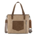 thumbnail image 5 of Wrangler Weatern Tote Bag for Women Medium Sized Aztec Handbags with Crossbody Strap, Tooled-Beige, 5 of 6