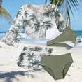 thumbnail image 4 of Fesfesfes Girls Swimsuit 4-Piece Pullover Rash Guard UPF 50+ Long Sleeve Shorts Set Cover Up Bathing Suit Size 8-12 Years Two Piece Set, 4 of 5