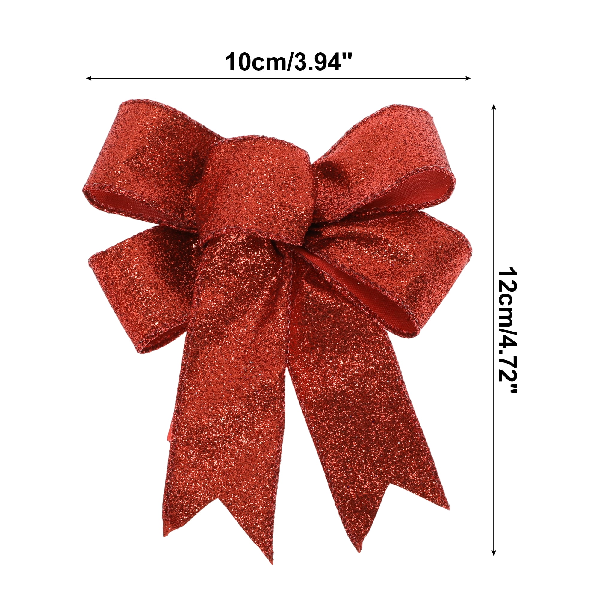 Unique Bargains 2Pcs Fabric Gift Bow Decoration 3.94"x4.72" Red